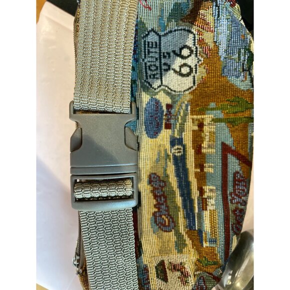 Route 66 Tapestry Waist Bag With Multiple Pockets & US 66 Zipper Pulls - Picture 6 of 6